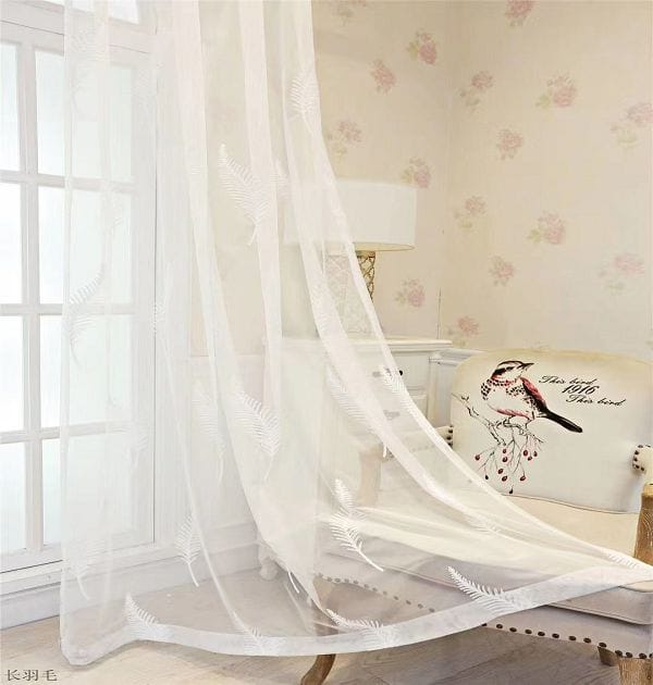 Keqiao, Shaoxing, China Blue Feather Embroidery Simple Window Screen - B2B Wholesale Soft Charm Fresh Space Decor 2 Keqiao Blue Feather Embroidery Window Screen - B2B Wholesale Soft Charm Fresh Decor