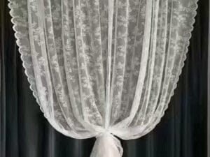 Keqiao French floral lace window screen - B2B wholesale elegant sheer decor (matches homecurtain.vip)