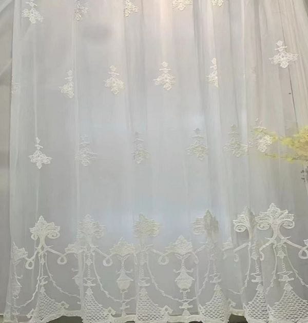 Keqiao, Shaoxing, China European Lace Embroidery White Sheer Window Screen - B2B Wholesale Elegant Light-Filtering Home Decor 1 Keqiao European Lace White Sheer Window Screen - B2B Wholesale Elegant Light-Filtering Decor