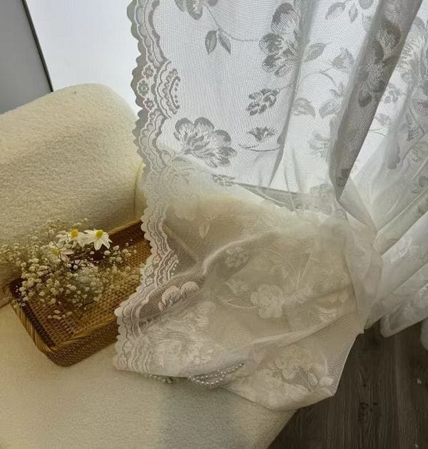 Lace Floral Jacquard Window Screen - French Pastoral Style Light-Transmitting Decor For Keqiao Wholesale B2B 3 Keqiao French Pastoral Lace Floral Jacquard Window Screen - B2B Wholesale Light-Transmitting Decor That Complements Homecurtain.vip Curtains 图片标题(Title):Keqiao Floral Jacquard Window Screen - French