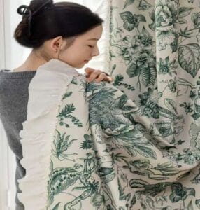 Keqiao French botanical ruffle curtains - B2B wholesale romantic nature deco