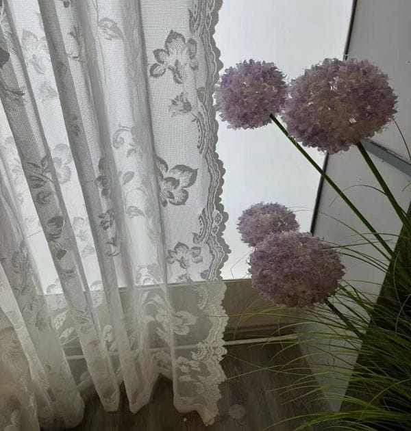 Keqiao French Pastoral Lace Floral Jacquard Window Screen - B2B Wholesale Light-Transmitting Decor That Complements Homecurtain.vip Curtains 图片标题（Title）：Keqiao Floral Jacquard Window Screen - French
