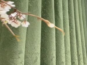 Keqiao vintage jacquard olive green sheer window screen - B2B wholesale retro decor