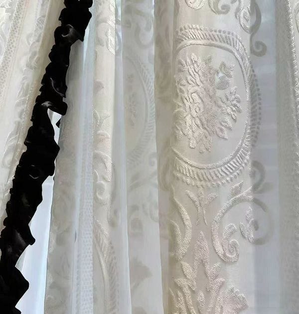 Premium French Sheer Curtain Wholesale | Keqiao Lightweight Sheer - X-Homecurtain.com 4 French Lace Sheer Curtains Create A Romantic Atmosphere In Bedrooms, Perfect For Residential And Hotel Projects.