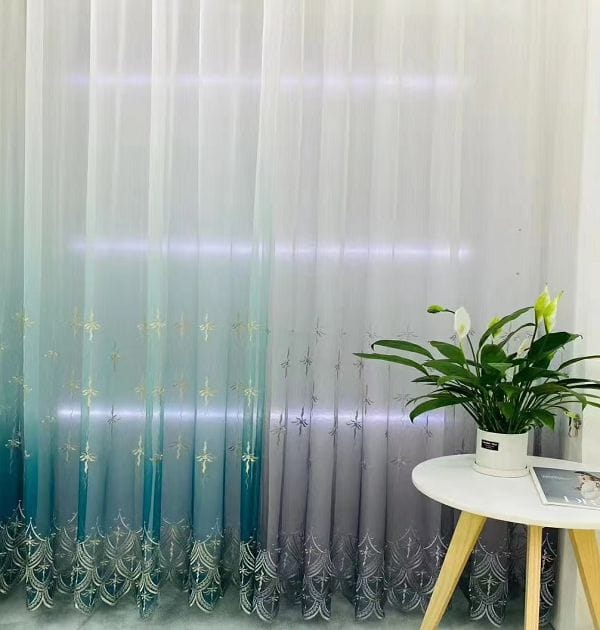 Keqiao, Shaoxing, China Gradient Blue Dragonfly Embroidered Lace Window Screen - B2B Wholesale Fresh Nature Vibe Bright Space Decor 4 Keqiao Gradient Blue Dragonfly Window Screen - B2B Wholesale Fresh Nature Decor