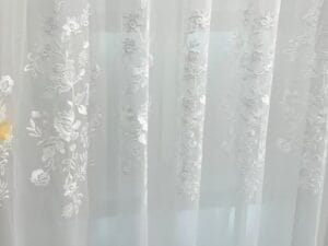 Keqiao European floral embroidery window screen - B2B wholesale soft light-filtering decor (matches homecurtain.vip)