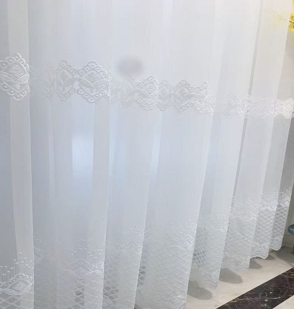 Keqiao, Shaoxing, China White Lace Embroidered Window Screen - B2B Wholesale Delicate Elegant Bright Space Decor 3 Keqiao White Lace Embroidered Window Screen - B2B Wholesale Delicate Elegant Decor