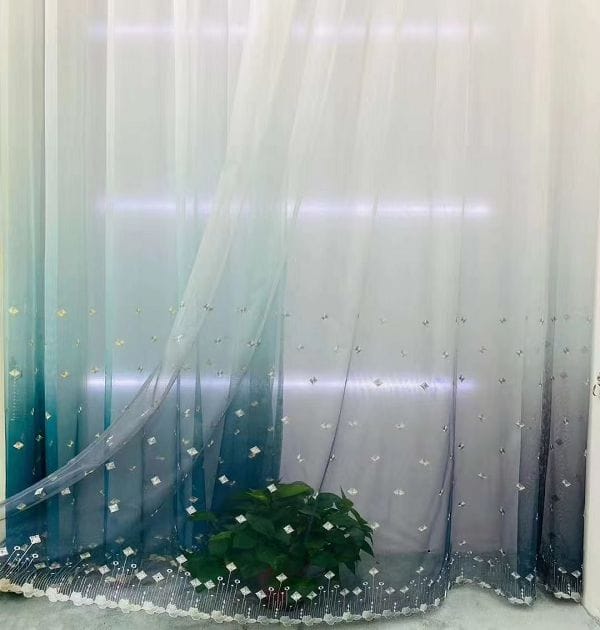 Keqiao, Shaoxing, China Gradient Blue Dragonfly Embroidered Lace Window Screen - B2B Wholesale Fresh Nature Vibe Bright Space Decor 2 Keqiao Gradient Blue Dragonfly Window Screen - B2B Wholesale Fresh Nature Decor