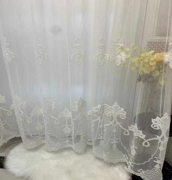 Keqiao, Shaoxing, China European Lace Embroidery White Sheer Window Screen - B2B Wholesale Elegant Light-Filtering Home Decor 3 Keqiao European Lace White Sheer Window Screen - B2B Wholesale Elegant Light-Filtering Decor
