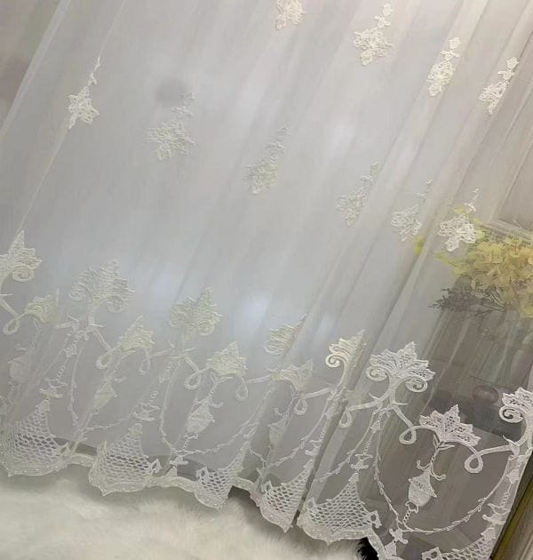 Keqiao, Shaoxing, China European Lace Embroidery White Sheer Window Screen - B2B Wholesale Elegant Light-Filtering Home Decor 4 Keqiao European Lace White Sheer Window Screen - B2B Wholesale Elegant Light-Filtering Decor