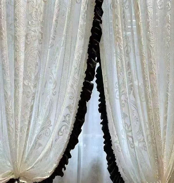 Premium French Sheer Curtain Wholesale | Keqiao Lightweight Sheer - X-Homecurtain.com 2 French Lace Sheer Curtains Create A Romantic Atmosphere In Bedrooms, Perfect For Residential And Hotel Projects.