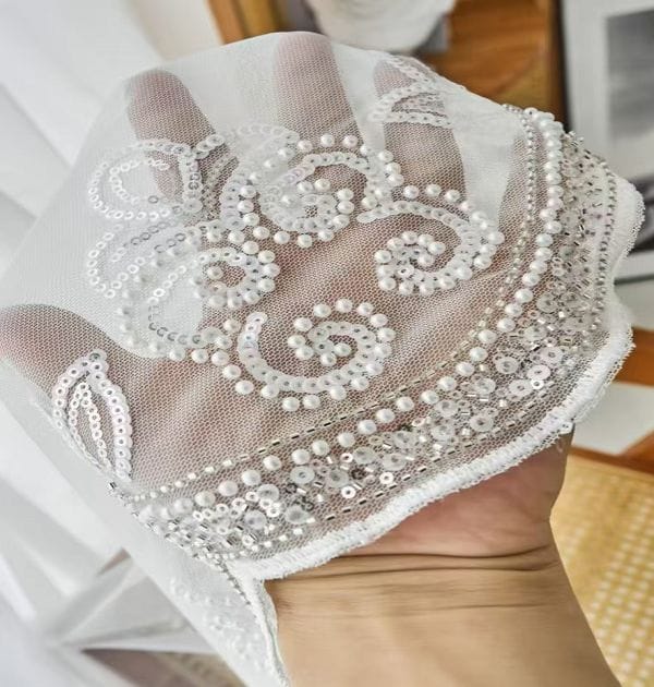 Keqiao, Shaoxing, China Light Luxury Pearl Sequin Embroidered Window Screen - B2B Wholesale Sparkly Sheer Light-Filtering Bedroom Living Room Decor 3 Light Luxury Pearl Sequin Embroidered Window Screen