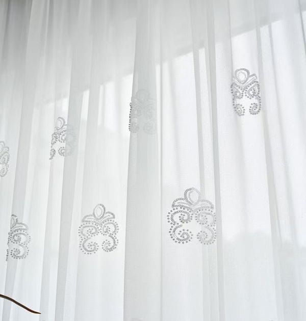 Keqiao, Shaoxing, China Light Luxury Pearl Sequin Embroidered Window Screen - B2B Wholesale Sparkly Sheer Light-Filtering Bedroom Living Room Decor 5 Light Luxury Pearl Sequin Embroidered Window Screen