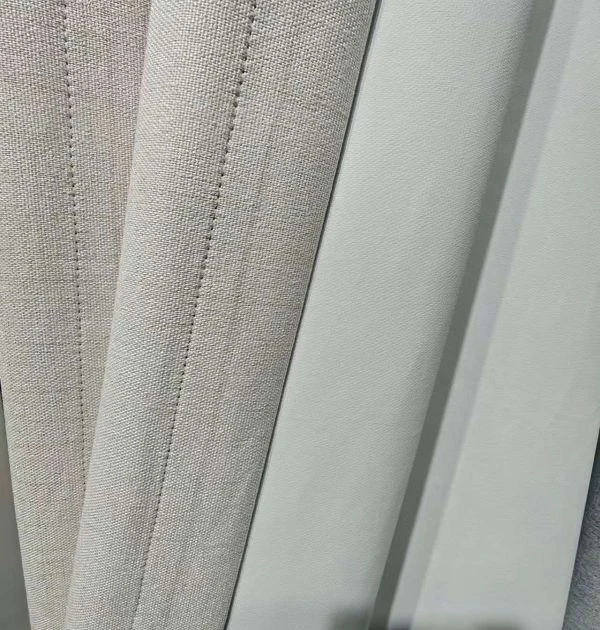 100% Ткань для штор блэкаут - белая основа, 13 цветов | Теплоизолированная ткань для блокировки солнца 1 100% Ткань Blackout Detail - белая основа и текстурированная лицевая сторона (13 цветов)