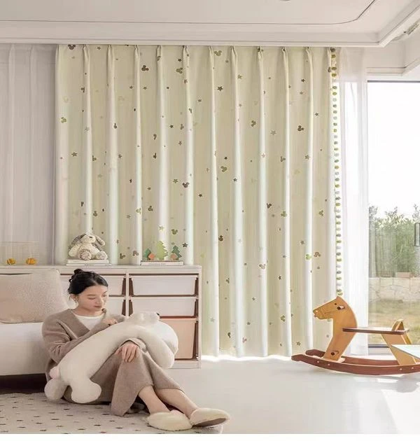 China Guangzhou Polka Dot Blackout Curtains 3 Cortinas Para Guardería Pom-Pom Cortinas Para Guardería X-Homecurtain.com
