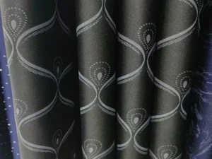 Premium wholesale peacock curtains from China - full hanging view for home & hotel decor