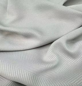 Premium wholesale herringbone curtain fabric with classic weave, ideal for bulk supply