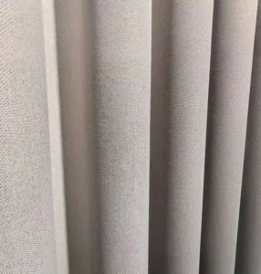 Premium woven texture detail of 1250gsm blackout curtain fabric