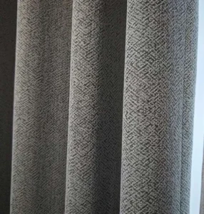 Modern cross-hatch textured chenille blackout fabric wholesale