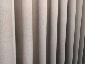 Premium woven texture detail of 1250gsm blackout curtain fabric