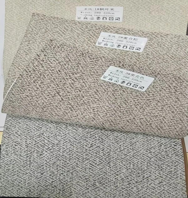 Heavy Weight Blackout Chenille Curtain Fabric In Grey And Olive Green Colors