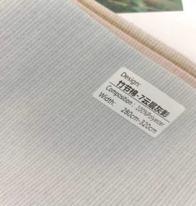 cloud grey slub cotton polyester curtain fabric texture detail