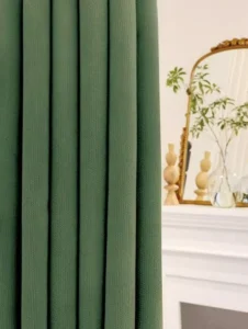 Wholesale heavyweight chenille blackout curtain fabric in green for hotel projects