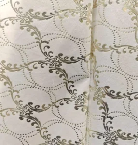Custom gold foil printed velvet curtain fabric for wholesale