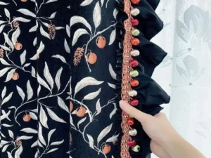 1250g botanical yarn-dyed jacquard curtain fabric wholesale