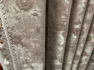 heavyweight-chenille-jacquard-curtain-fabric-1250g ) Heavyweight 1250g chenille jacquard curtain fabric with embossed floral pattern for wholesale