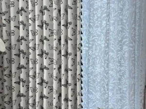1250g yarn-dyed jacquard curtain fabric wholesale butterfly pattern