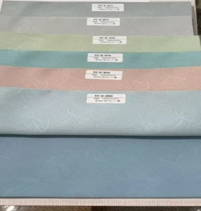 Folded leaf pattern dimout curtain fabric in multiple colors from direct supplier
