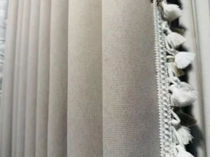 Tassel edge curtain fabric for custom hotel design