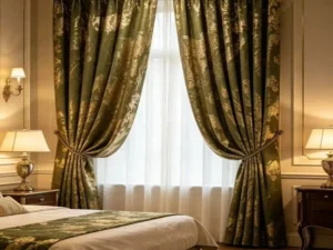 Rolls of luxury gold printed velvet fabric available in stock for bulk order