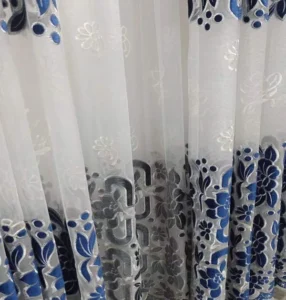 Custom embroidered sheer curtain fabric manufactured by leading China factory for global export