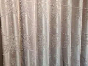 Luxury embossed floral thermal curtain fabric with excellent drape