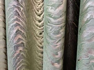 Contact Us 12 Warm Sand 3D Texture Velvet Drapes Fabric For Villa Projects