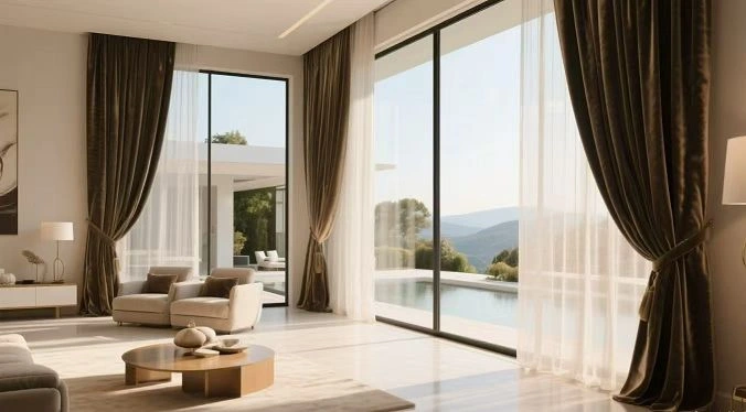 Custom Curtain Manufacturing For Luxury Villas &Amp; Hotel Projects 4 Luxury Villa Living Room