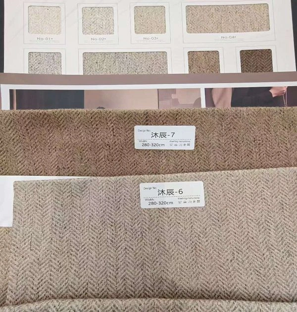 The Ultimate Guide To Heavyweight Faux Linen Blackout Curtains For Hotels &Amp; Commercial Spaces 2 Stacked Samples Of 1300G Heavyweight Linen-Textured Blackout Curtain Fabric For B2B Wholesale