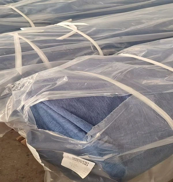 700G Faux Linen Blackout Curtain Fabric Wholesale | Ddp Shipping 5 Blue 700G Faux Linen Curtain Fabric Rolls Ready To Ship, Direct From Manufacturer Warehouse