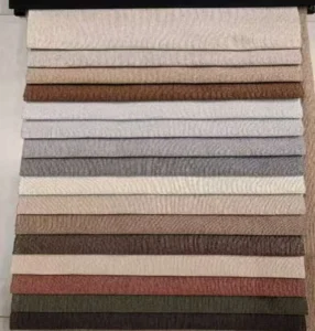 Bulk custom faux linen blackout curtain material with heavy drape