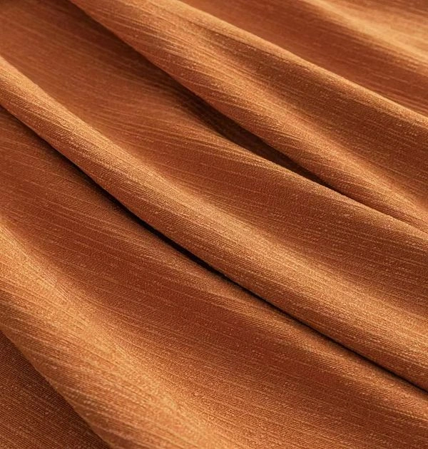 1200Gsm Baby Velvet Blackout Curtain Fabric | Exw Price 1 Ultra-Soft Minky Fleece Curtain Fabric In Rich Orange, Providing Luxurious Drape And 95% Room Darkening For 5-Star Hotels.